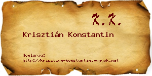 Krisztián Konstantin névjegykártya